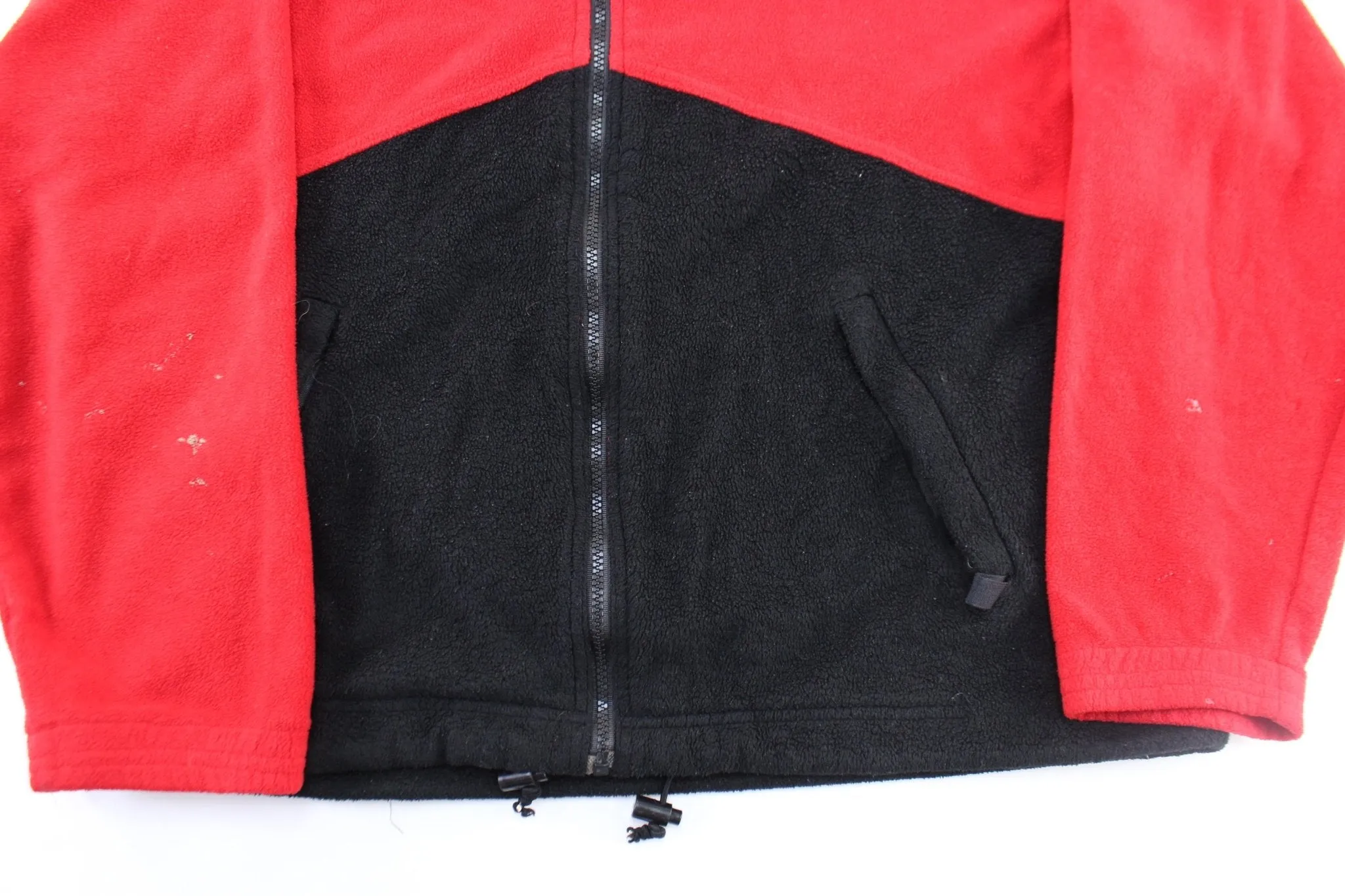 90's Marlboro Red & Black Fleece Zip Up Jacket