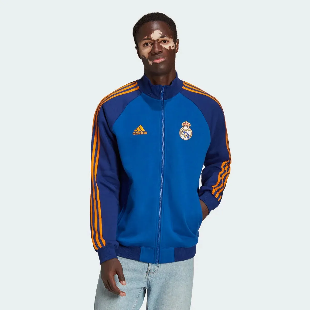 Adidas 2022 Real Madrid Anthem Jacket - Pride Ink-Victory Blue