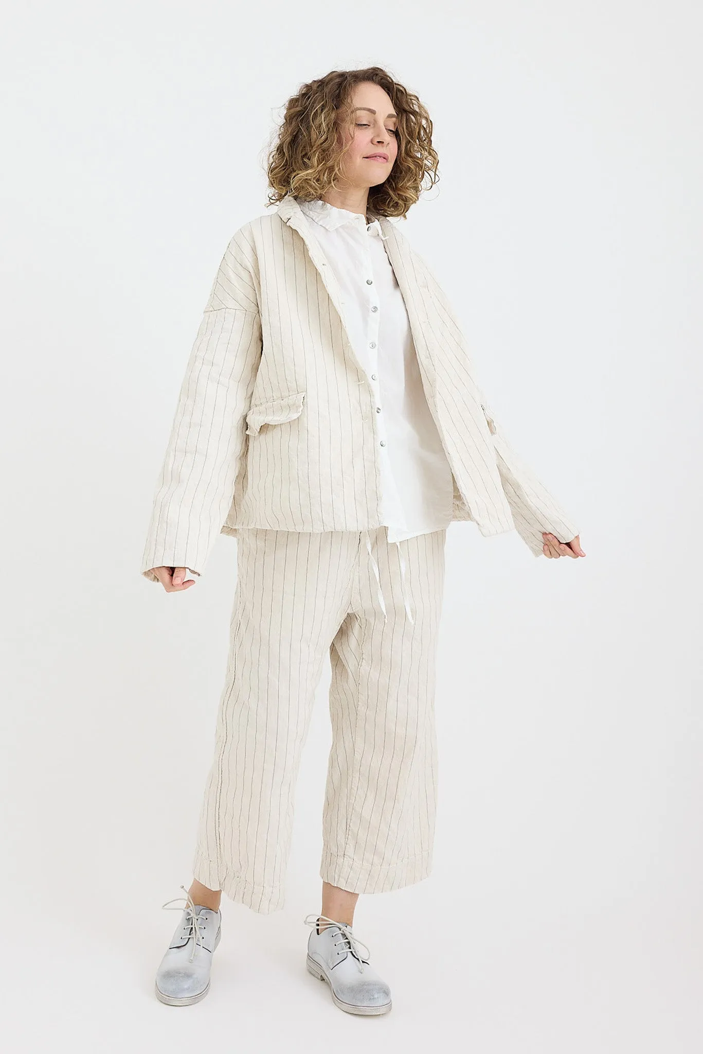 Album di Famiglia - Pinstriped Loose Blazer