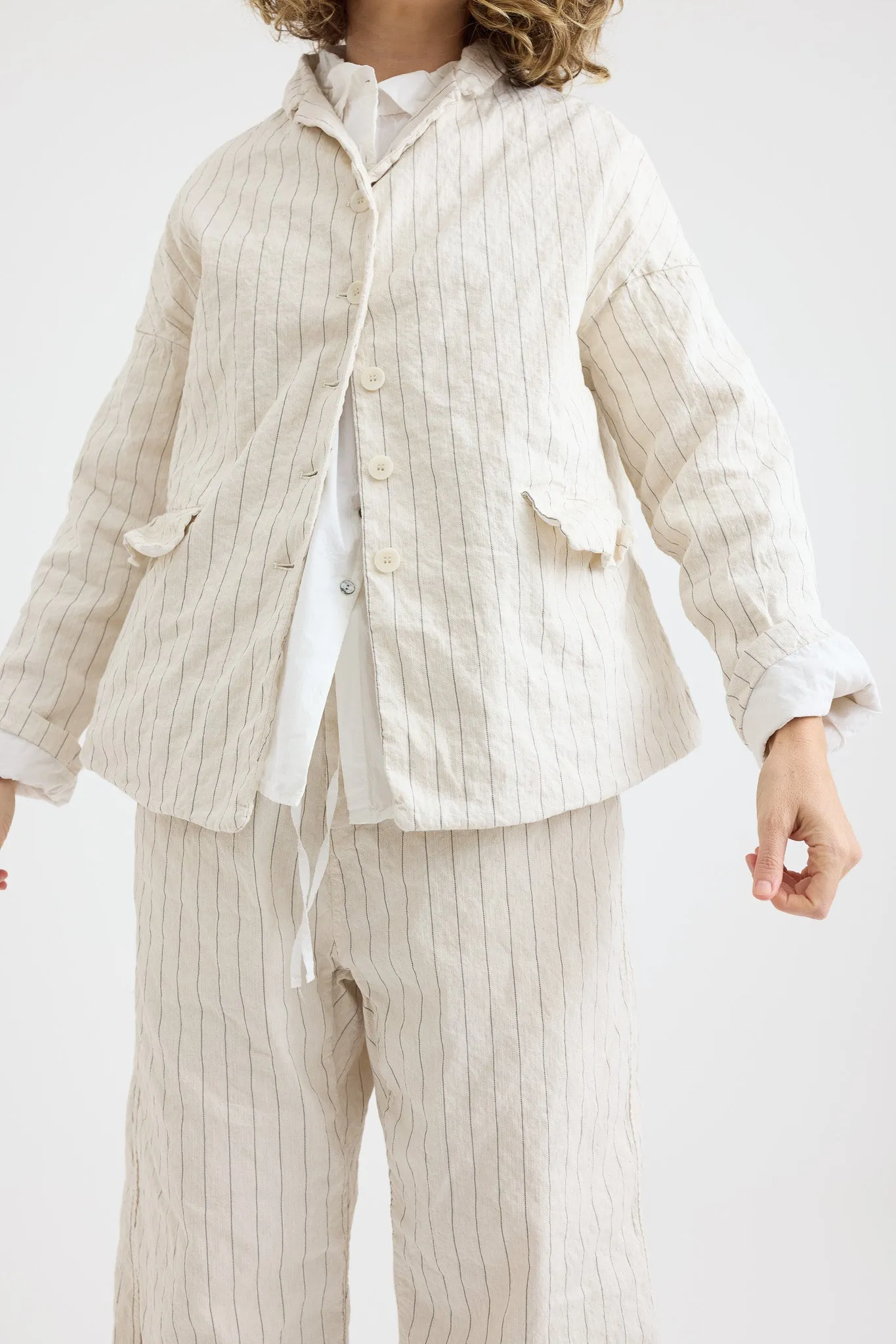 Album di Famiglia - Pinstriped Loose Blazer