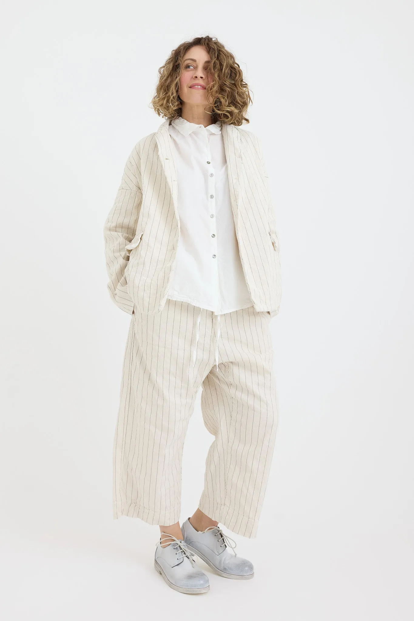 Album di Famiglia - Pinstriped Loose Blazer