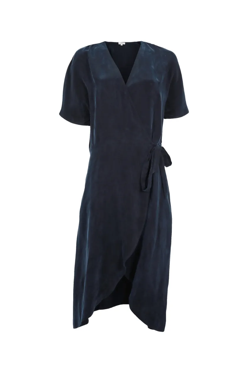 Amandine Cupro Kimono Wrap Midi Dress