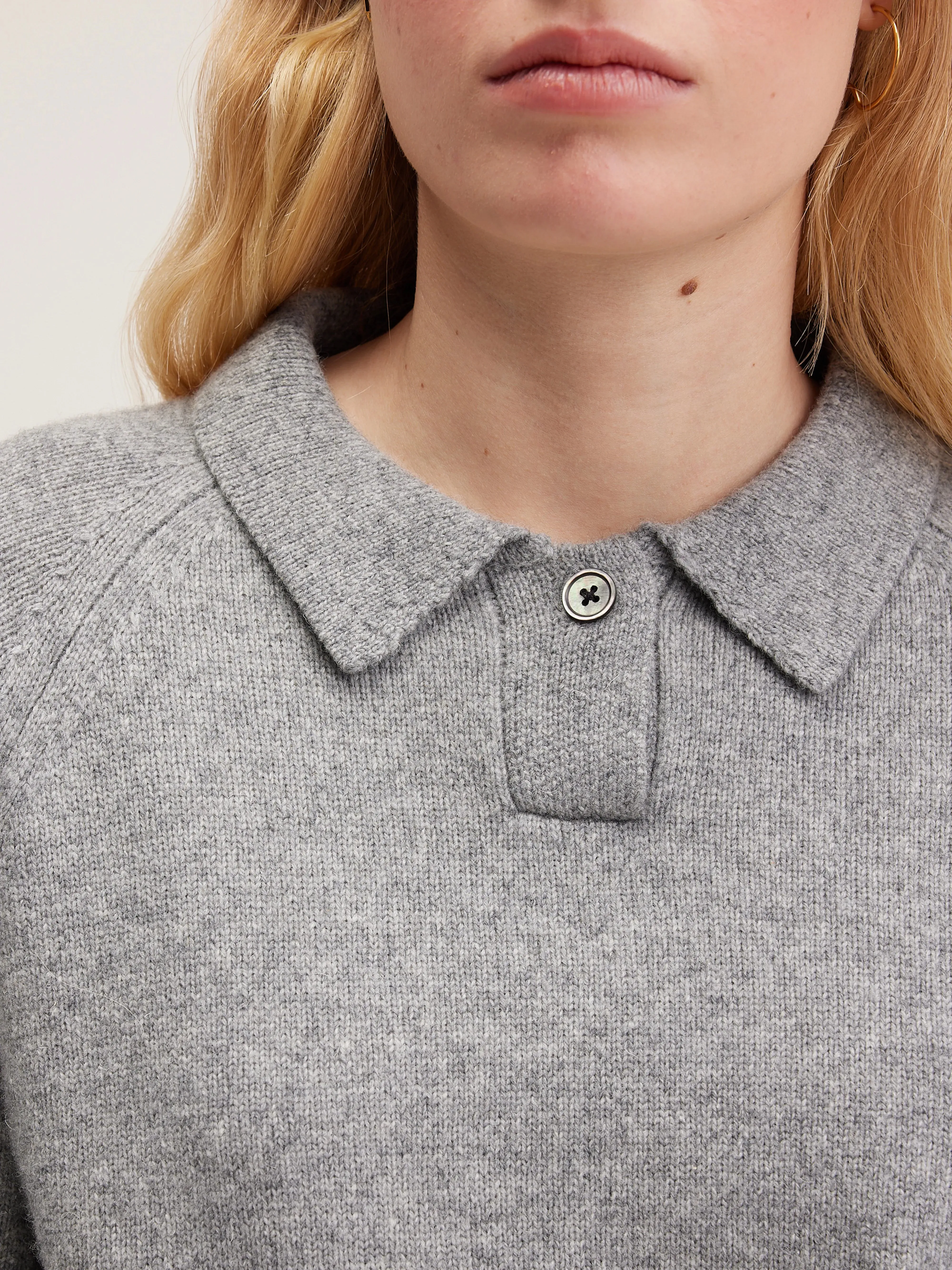 Amerty polo-collar sweater (242 / W / H. GREY)