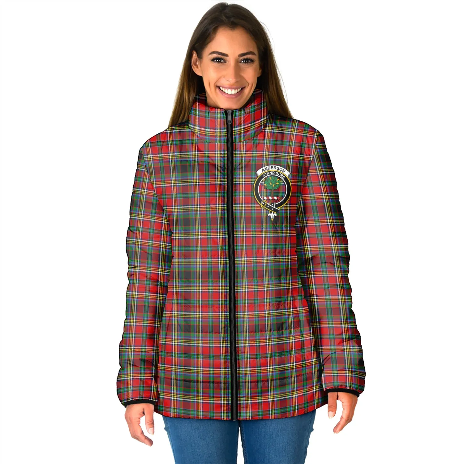 Anderson of Arbrake Tartan Padded Jacket with Family Crest