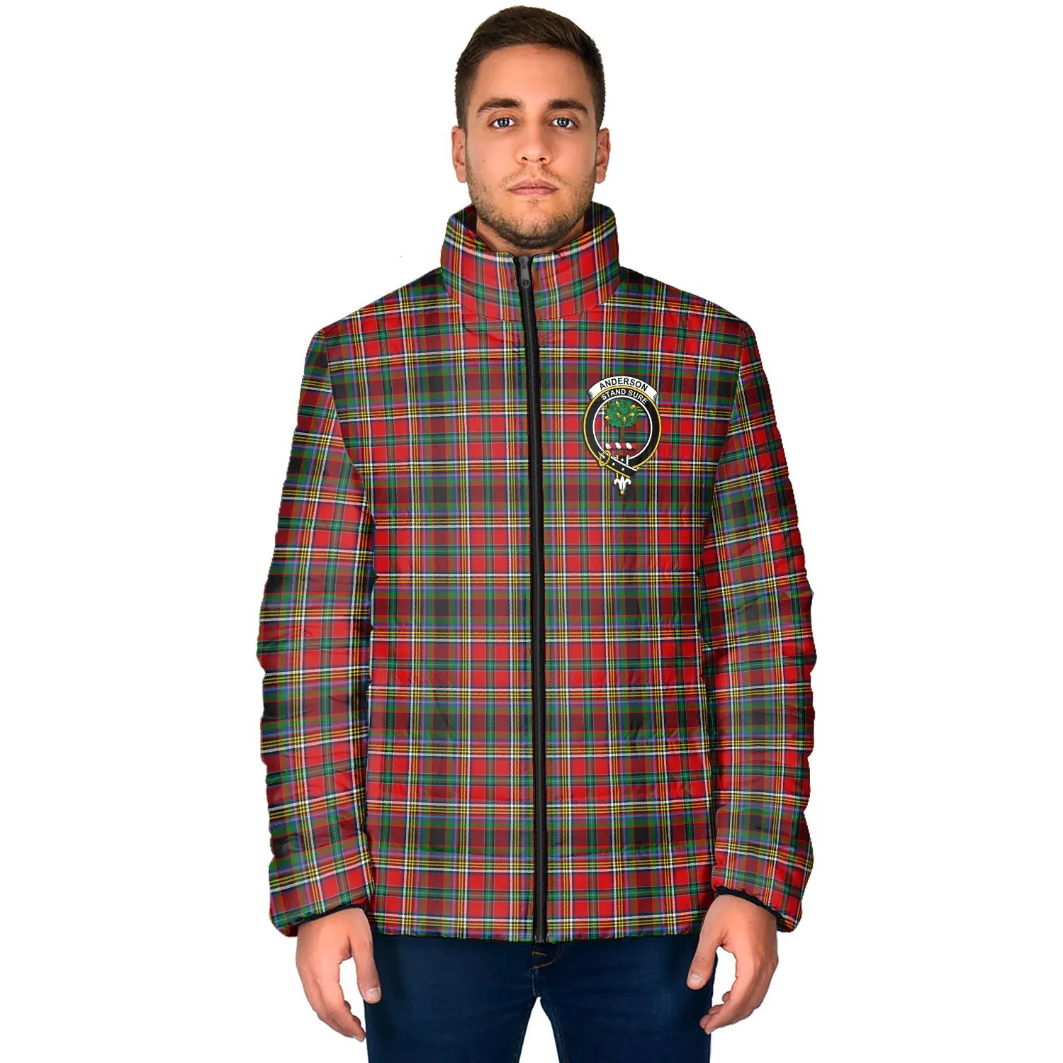 Anderson of Arbrake Tartan Padded Jacket with Family Crest