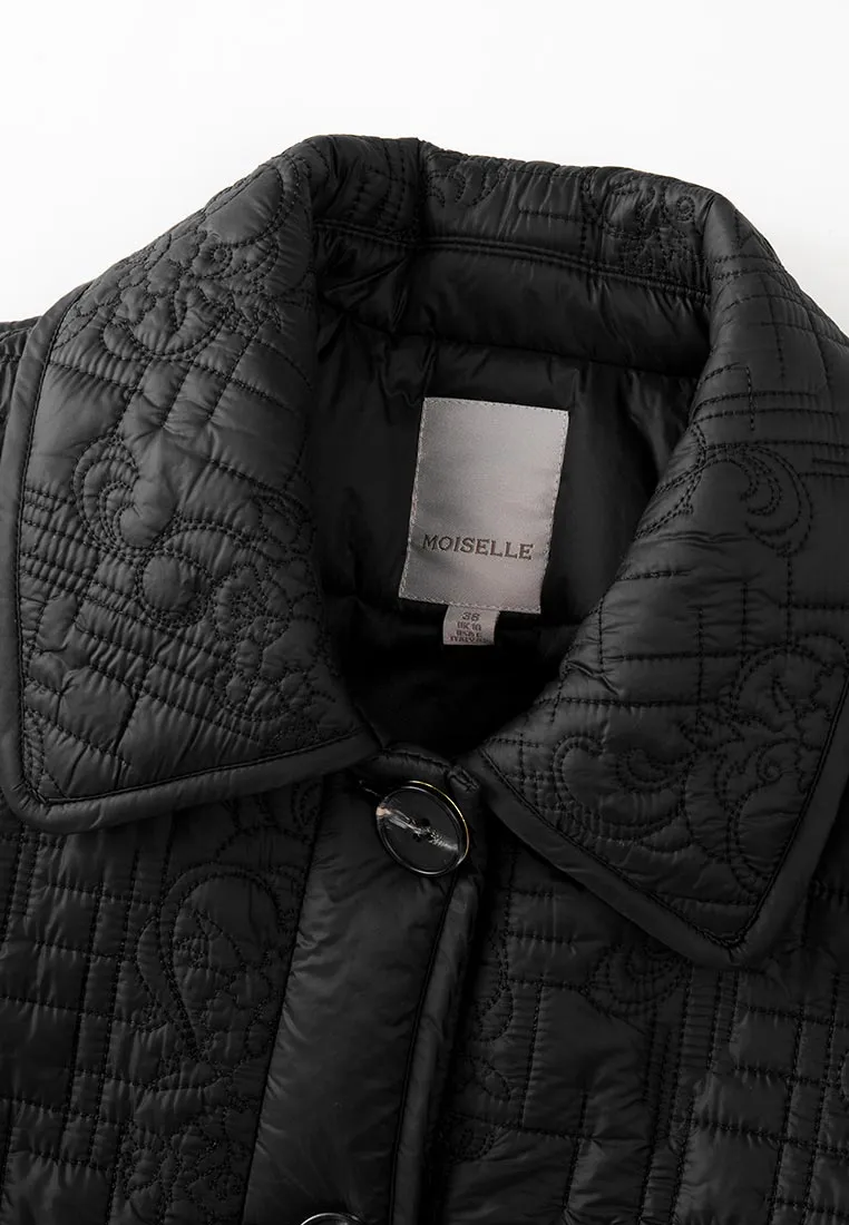 Antibacterial Black Quilted Coat