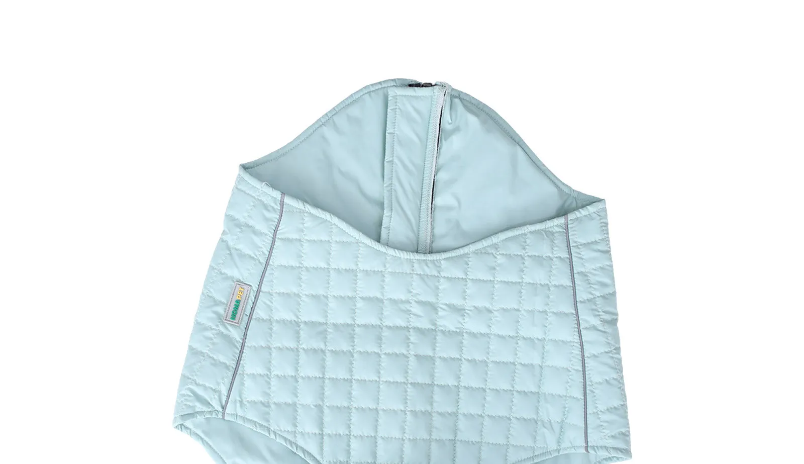 Aqua Green Dog Quilted Jacket - Flat