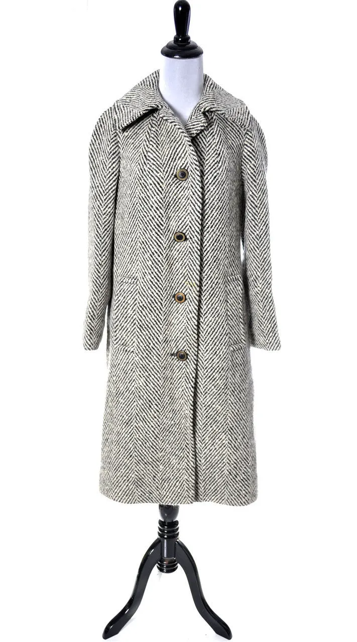 Aquascutum Herringbone Wool Vintage Coat