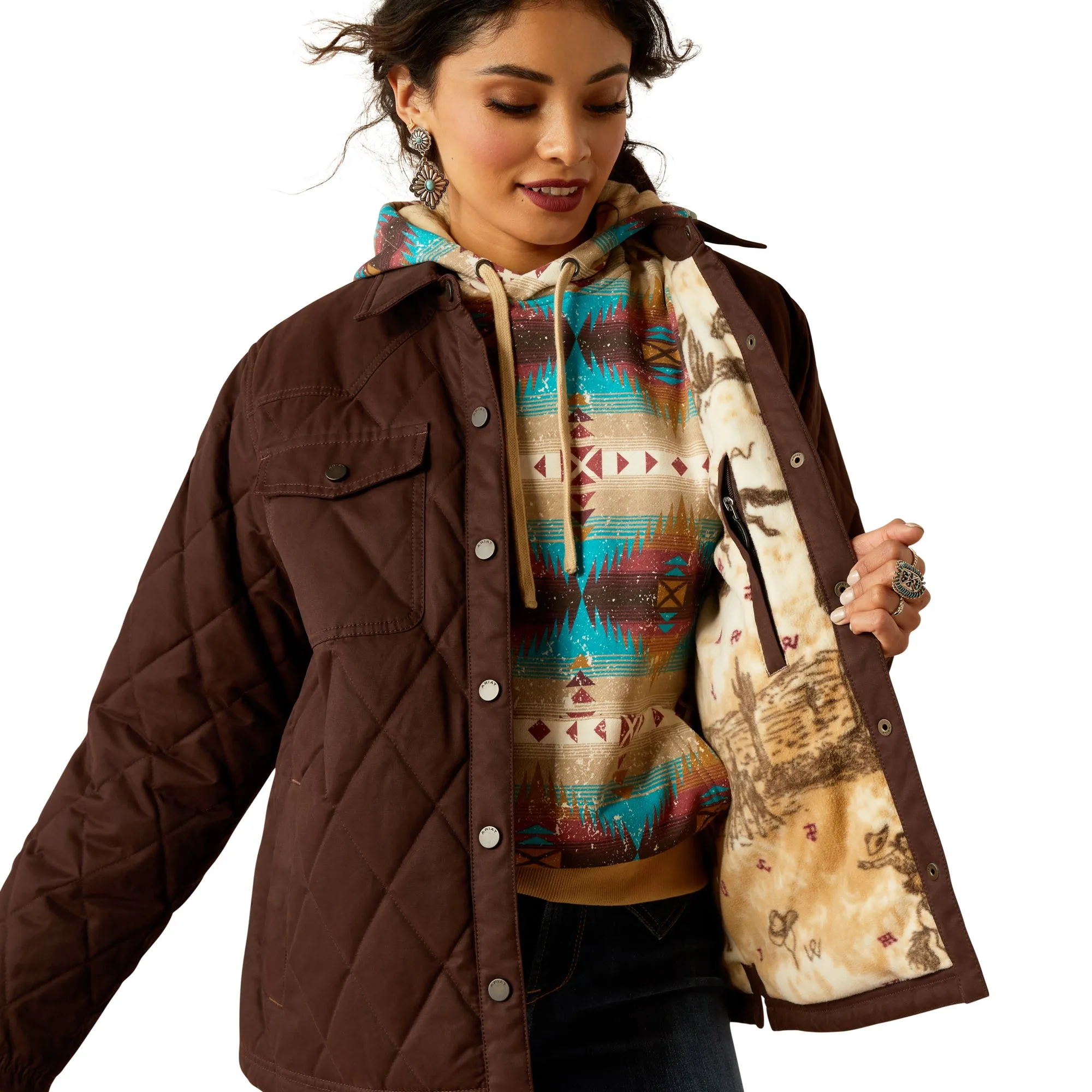 Ariat Ladies Grizzly Quilted Mole Barn Jacket 10052401