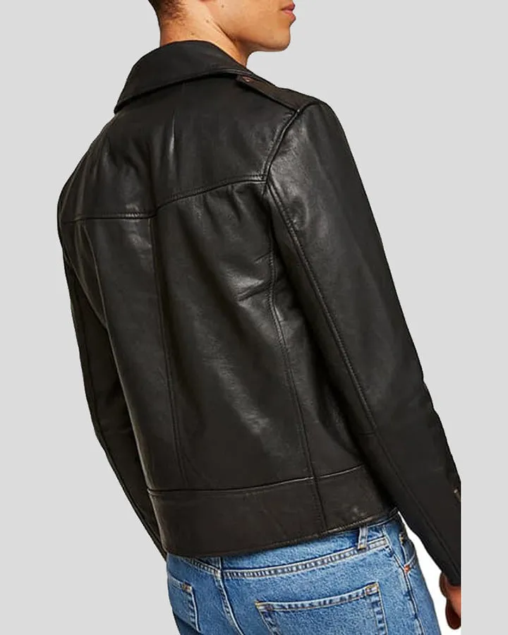 Aydan Black Motorcycle Leather Jacket