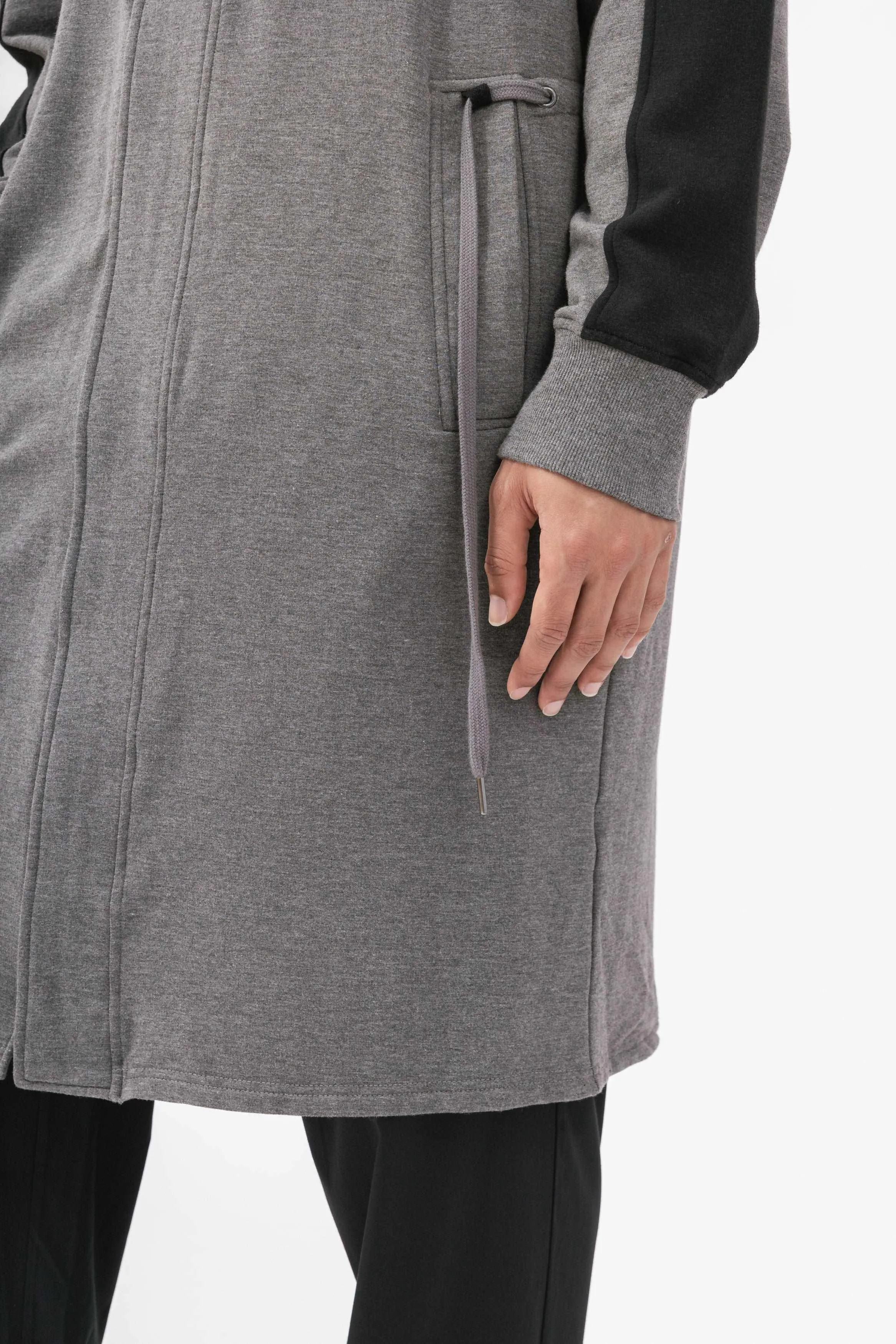 Bamboo Brushed-Back Long Length Zip-Up Hoodie