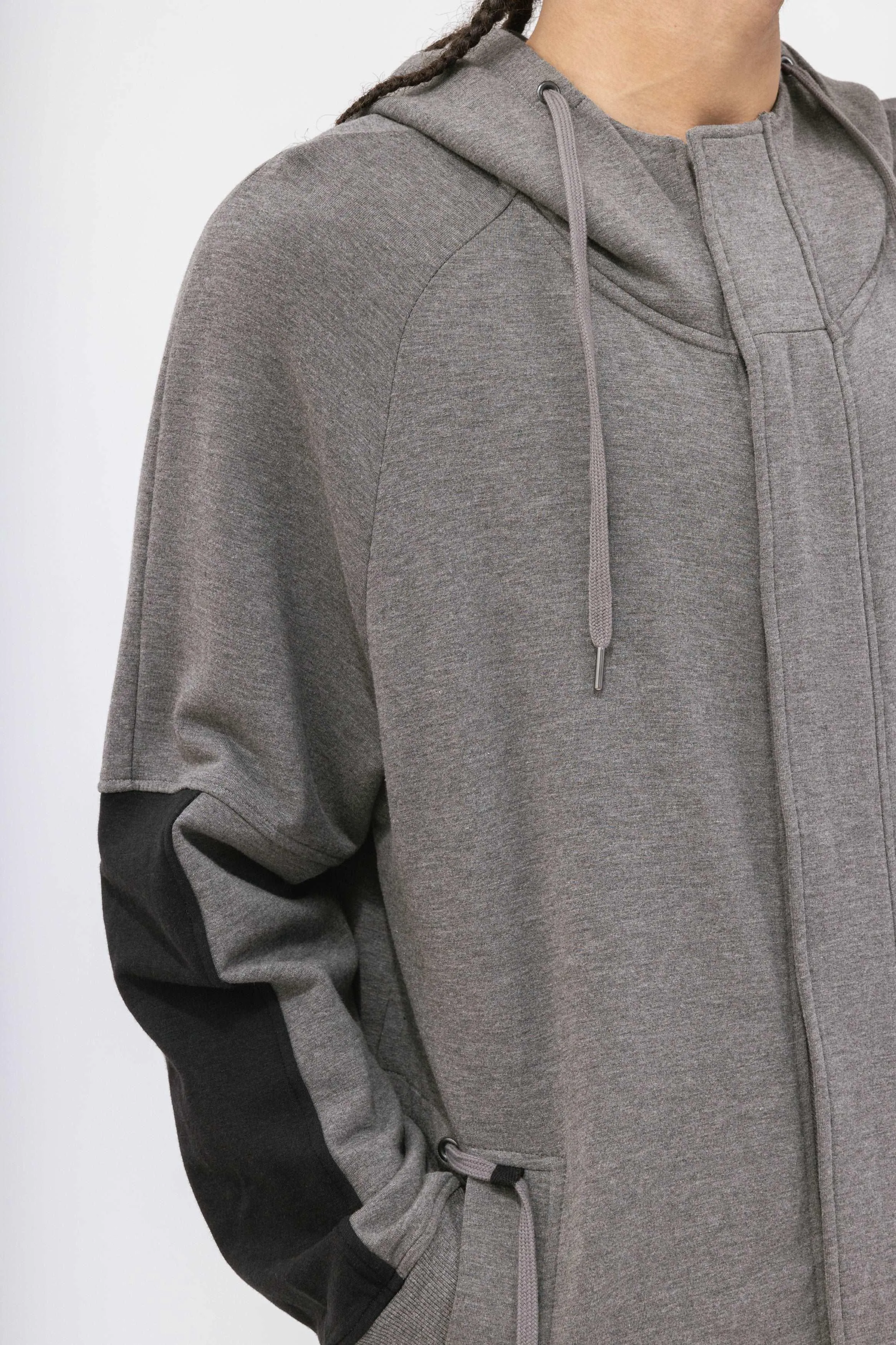 Bamboo Brushed-Back Long Length Zip-Up Hoodie