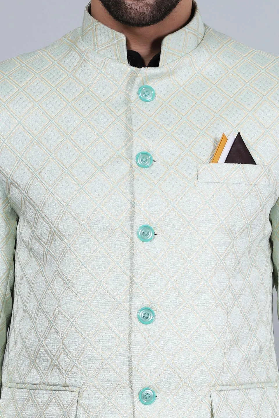 Banarasi Rayon Cotton Silver Blazer