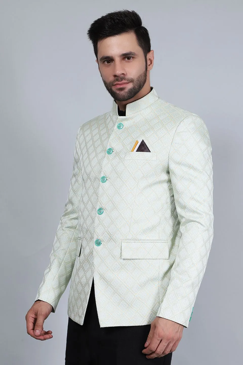 Banarasi Rayon Cotton Silver Blazer