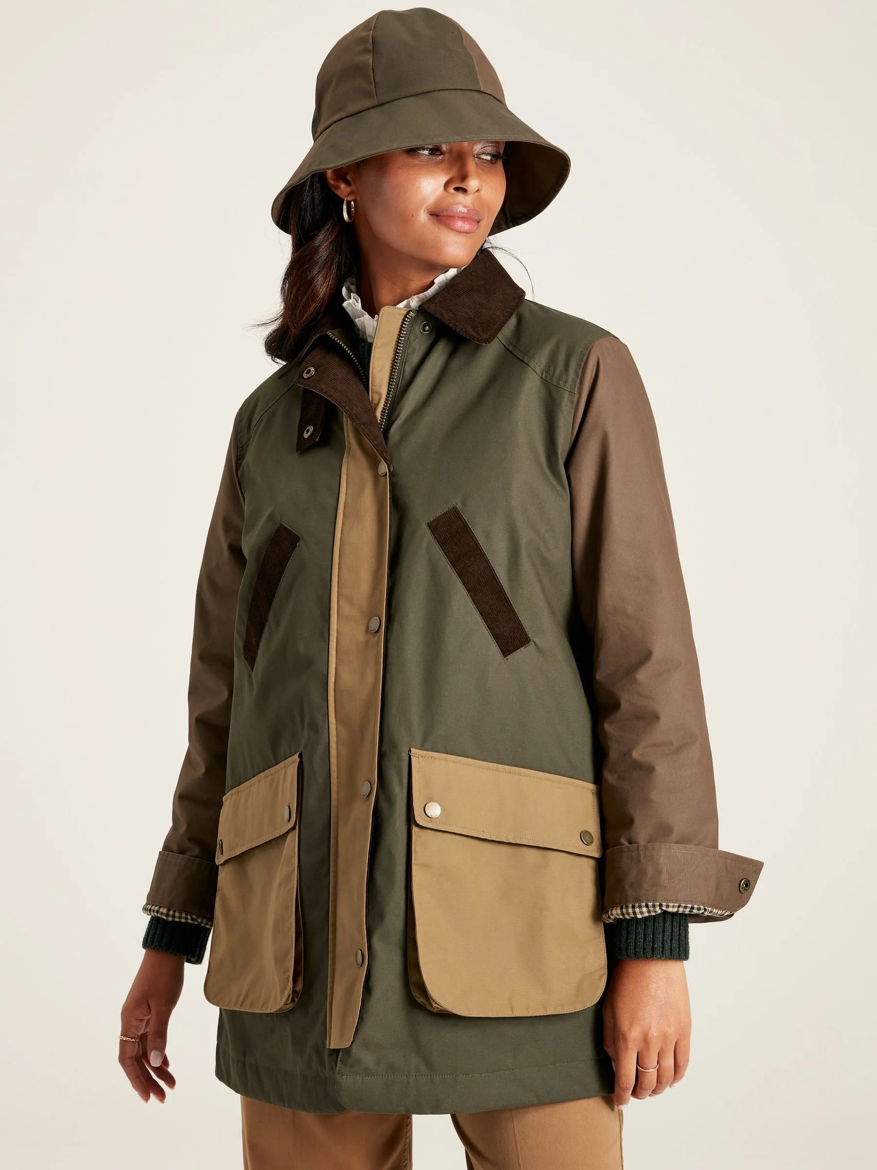 Banbury Showerproof Quilted Dry Wax Jacket - Brown/Khaki