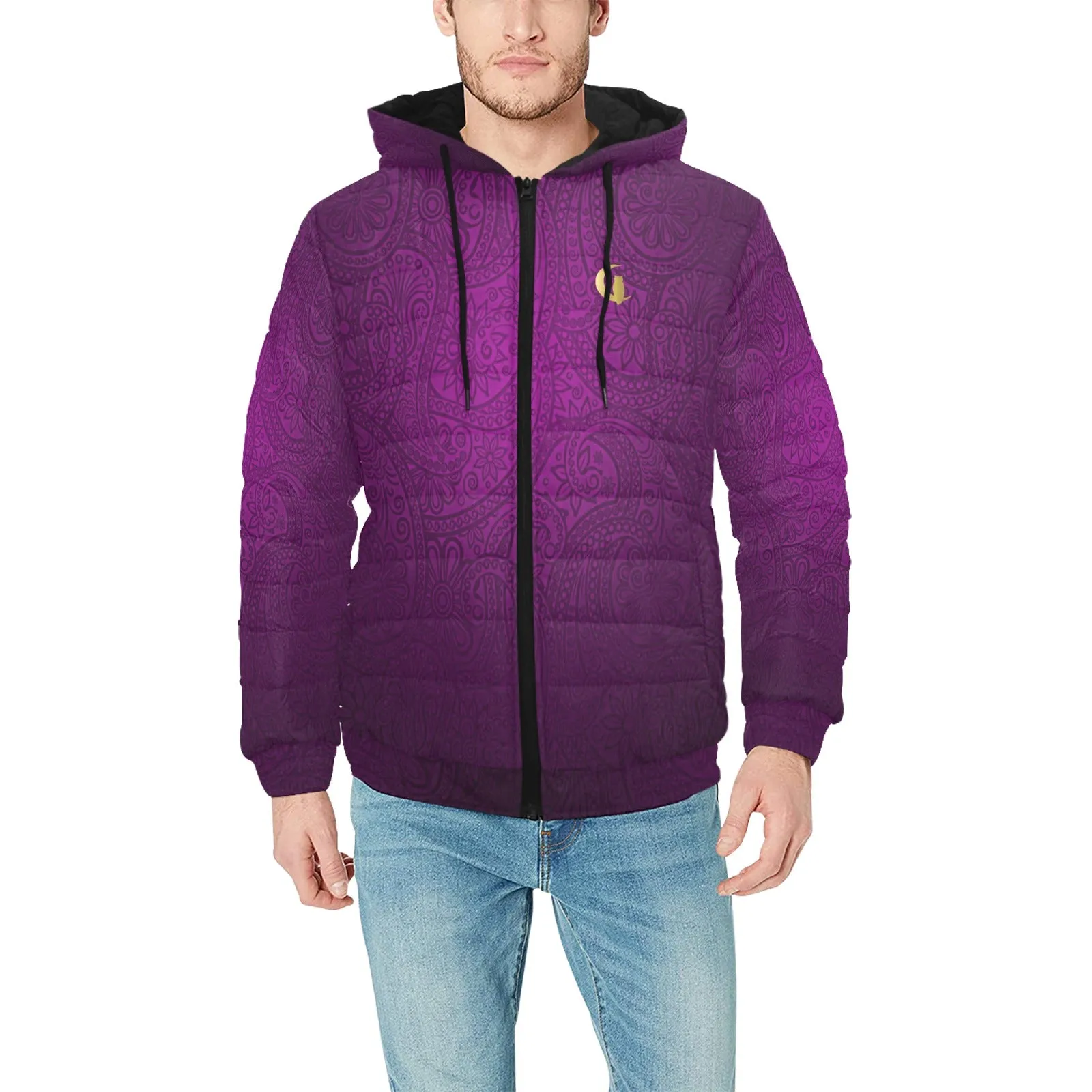 BANDANA LUXURY GRAPE PADDED HOODIE JACKET