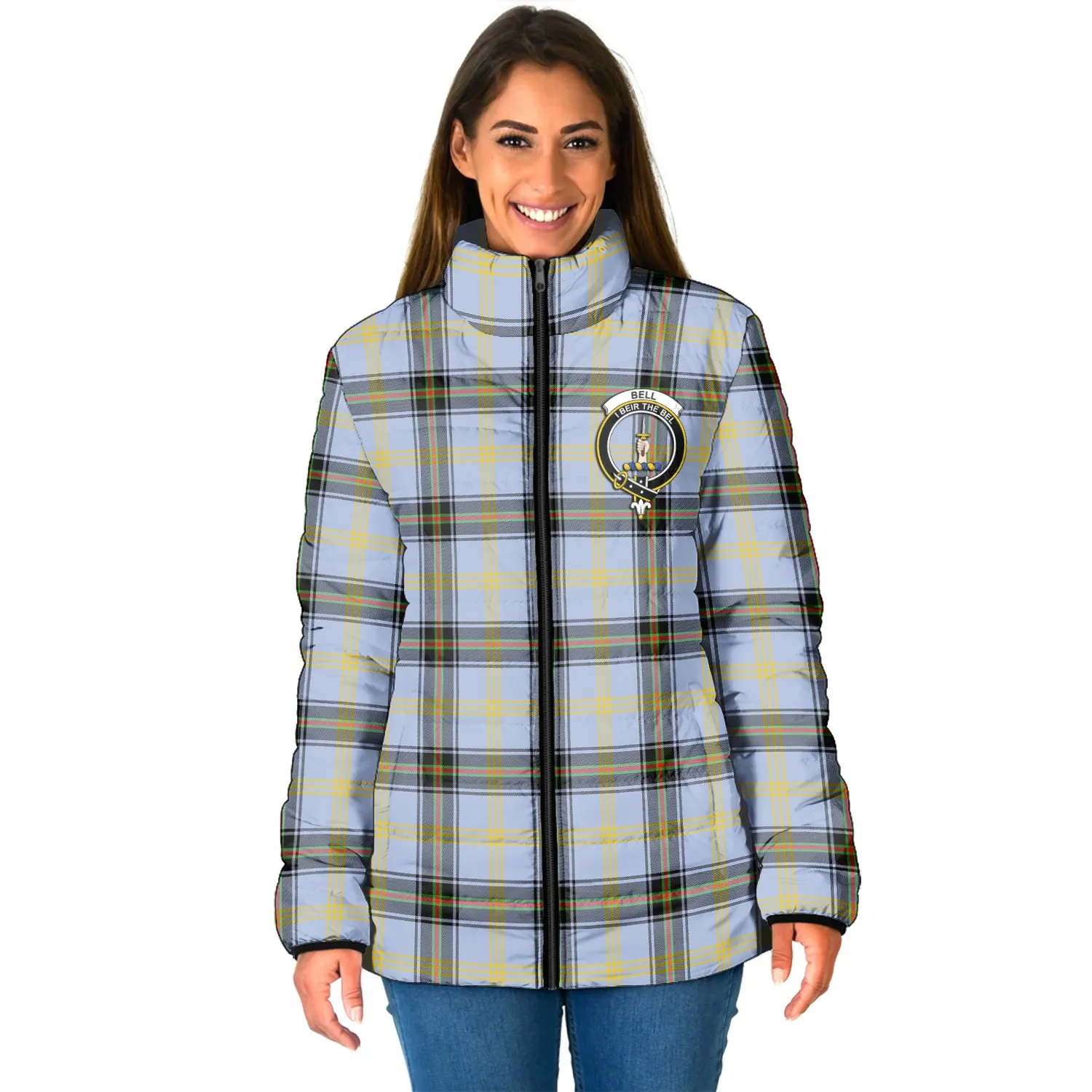 Bell Tartan Padded Jacket with Family Crest