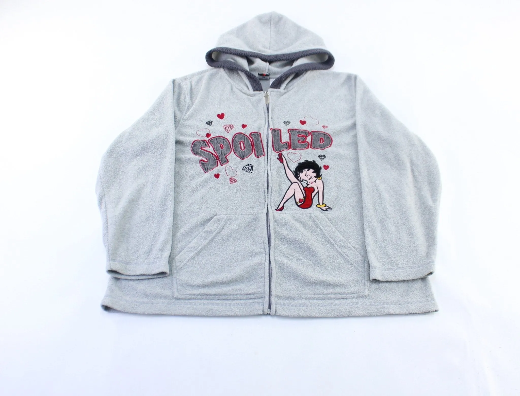 Betty Boop Embroidered Spoiled Fleece Zip Up Jacket