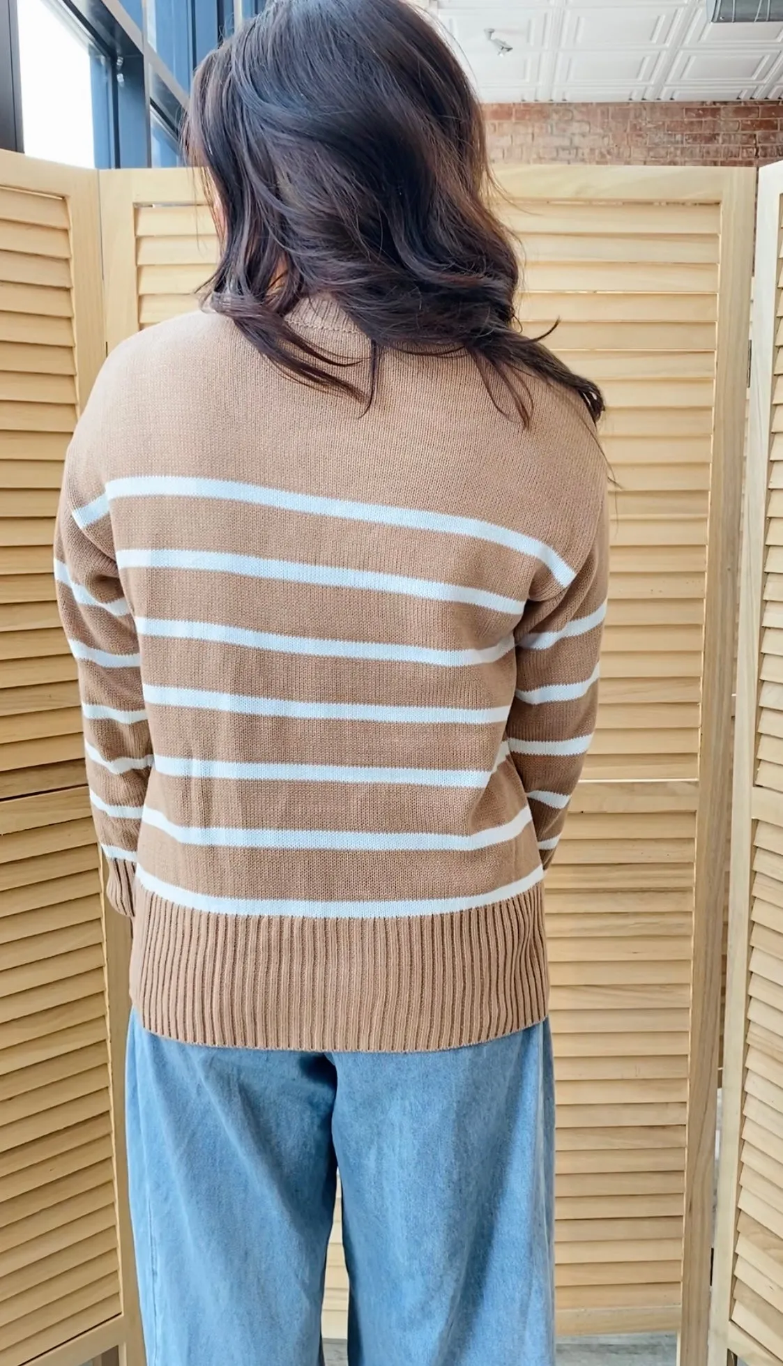 Between The Lines Sweater | Taupe