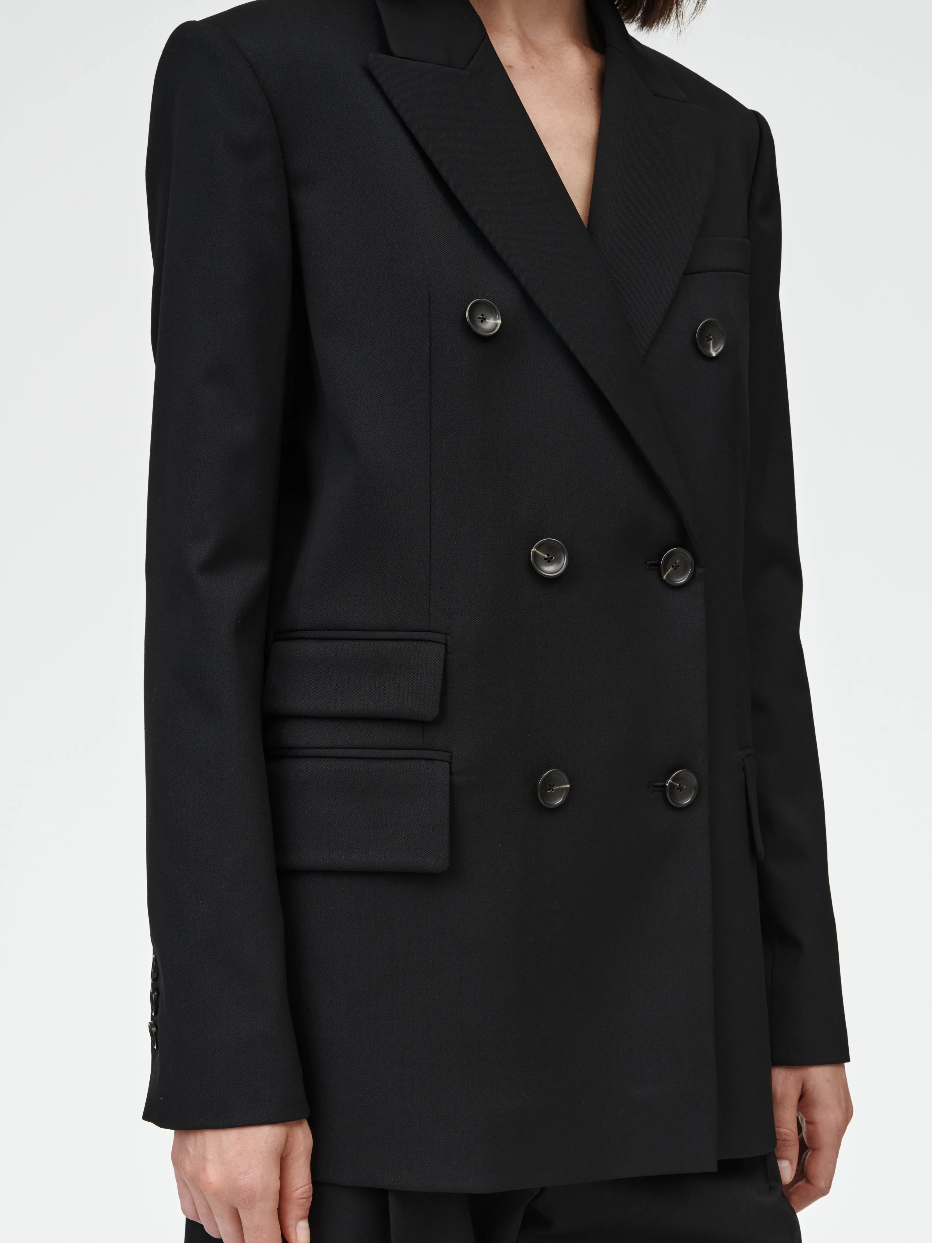 Billiet Double Breasted Blazer in Black