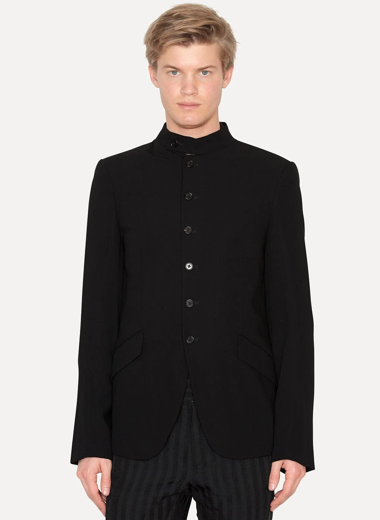 Black Cotton Viscose Jacket Holden