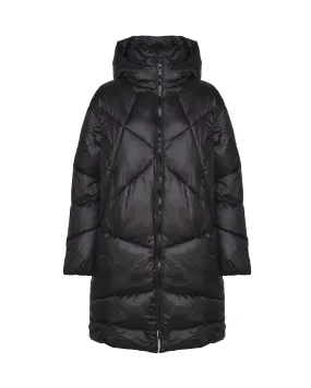 Black Padded Hooded Down Jacket