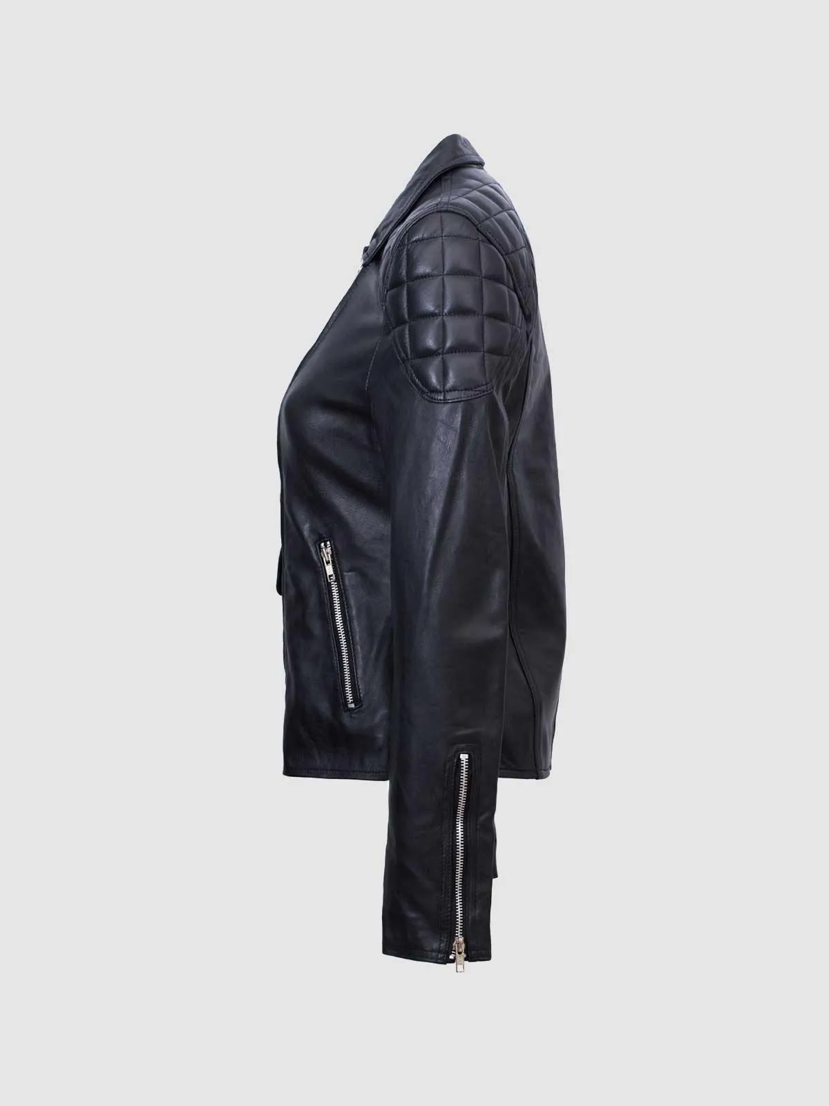 Black Quilted Leather Jacket