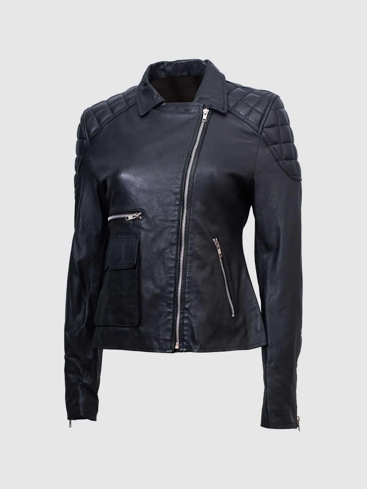 Black Quilted Leather Jacket