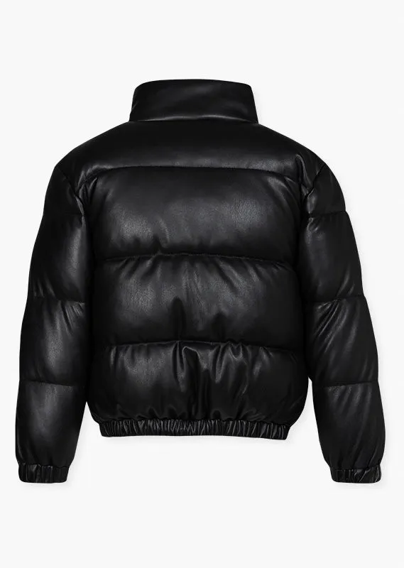 Black Quilted Puffer Coat