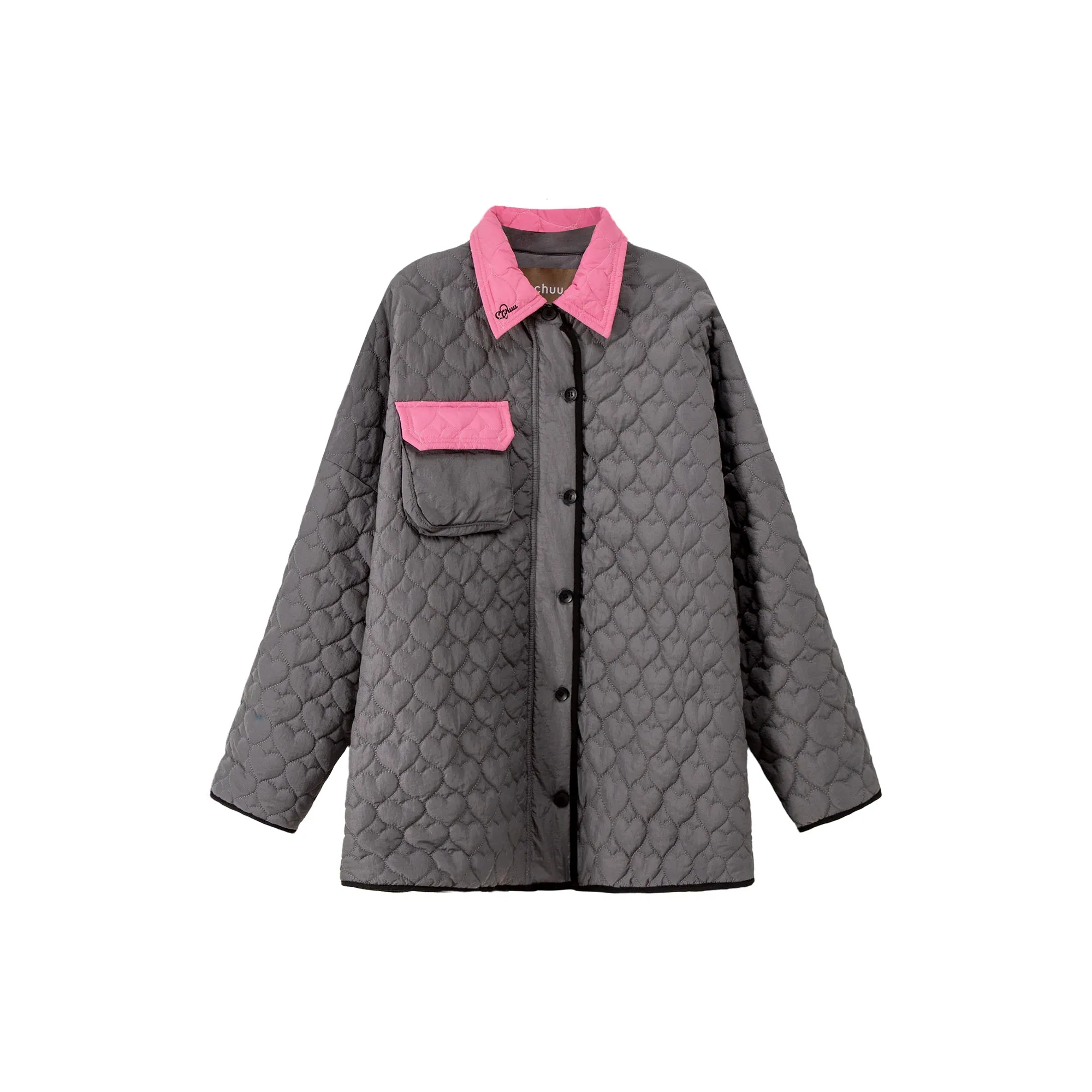 Blazing Cherry Heart Quilted Jacket