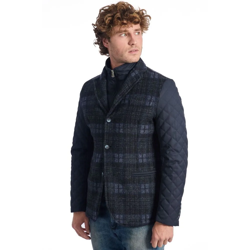 Blue Wool Mens Jacket