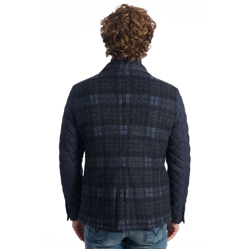 Blue Wool Mens Jacket