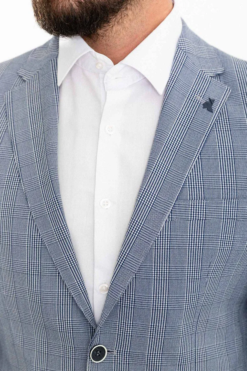 Bojoni Torretta Slim Fit Blue Plaid Blazer/Jacket