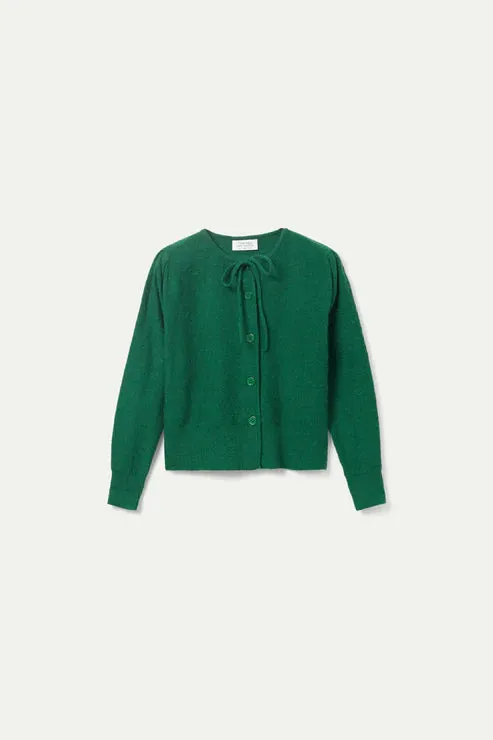 Bow Knit Cardigan - Green