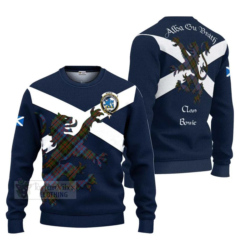 Bowie Tartan Lion Rampant Ugly Sweater Proudly Display Your Heritage with Alba Gu Brath and Clan Name