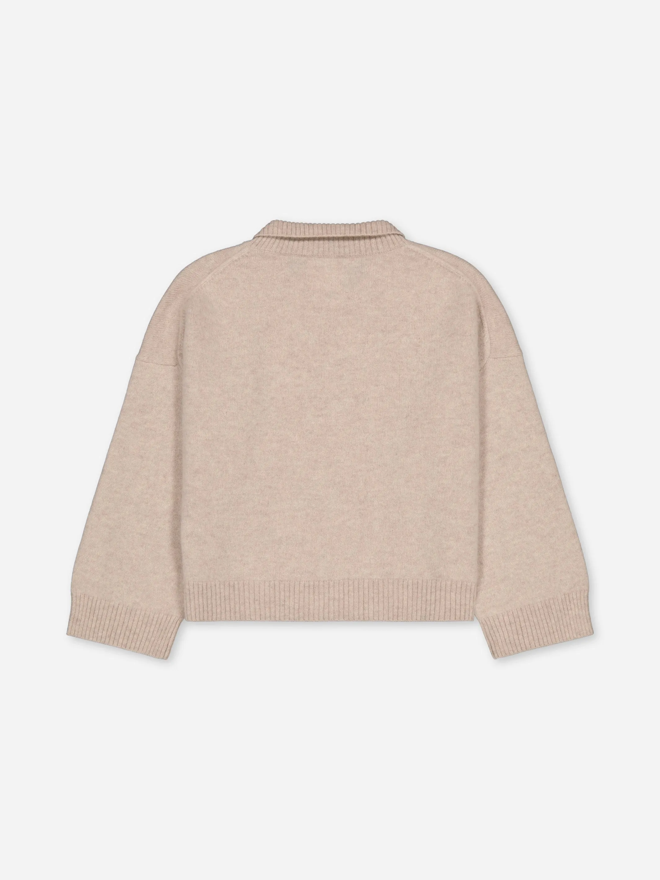 BOXY POLO SWEATER BEIGE <br> - TO PERSONALIZE -