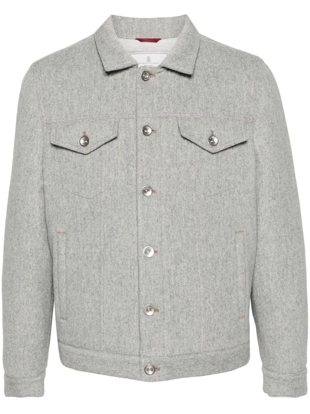 BRUNELLO CUCINELLI Luxury Heather Grey Cashmere-Wool Blend Jacket