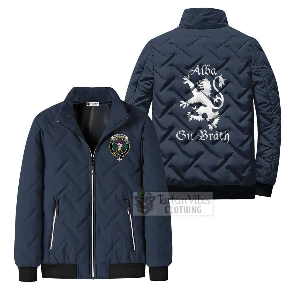 Buchanan Family Crest Padded Cotton Jacket Lion Rampant Alba Gu Brath Style