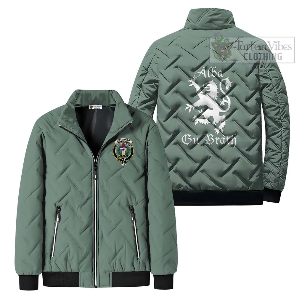 Buchanan Family Crest Padded Cotton Jacket Lion Rampant Alba Gu Brath Style