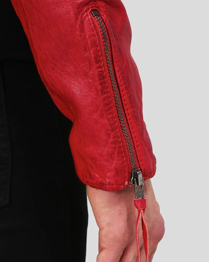 Buel Red Motorcycle Leather Jacket