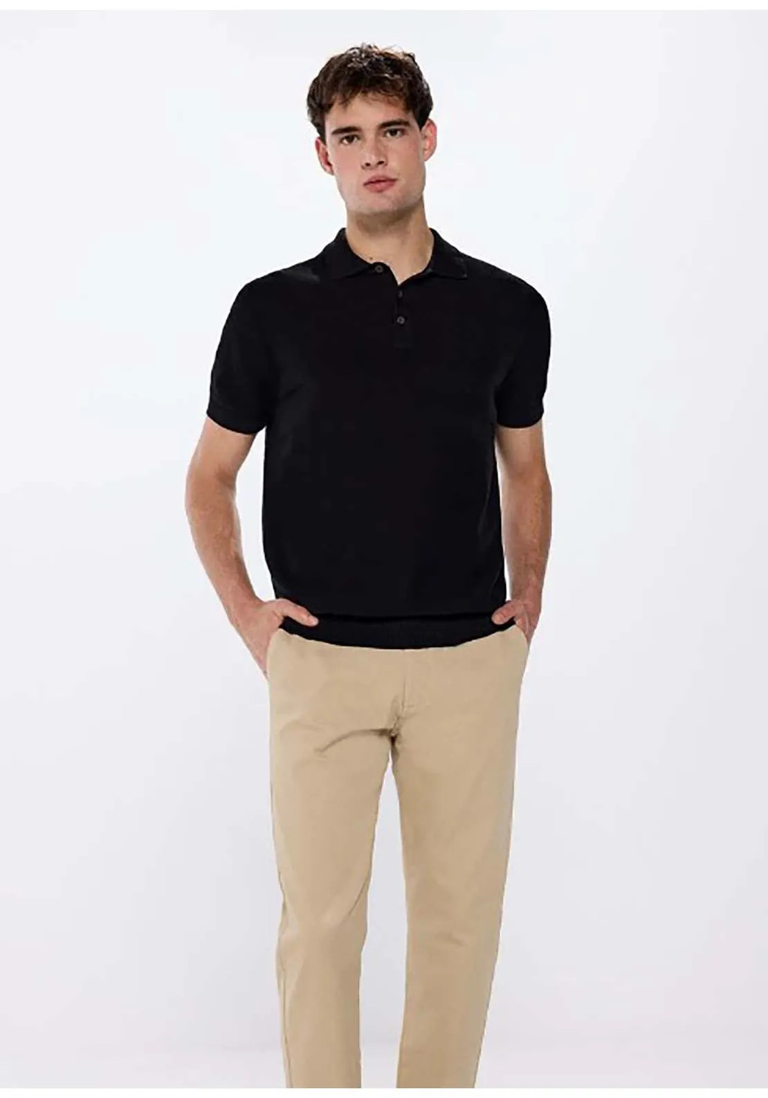 buttons polo shirt neck - Black