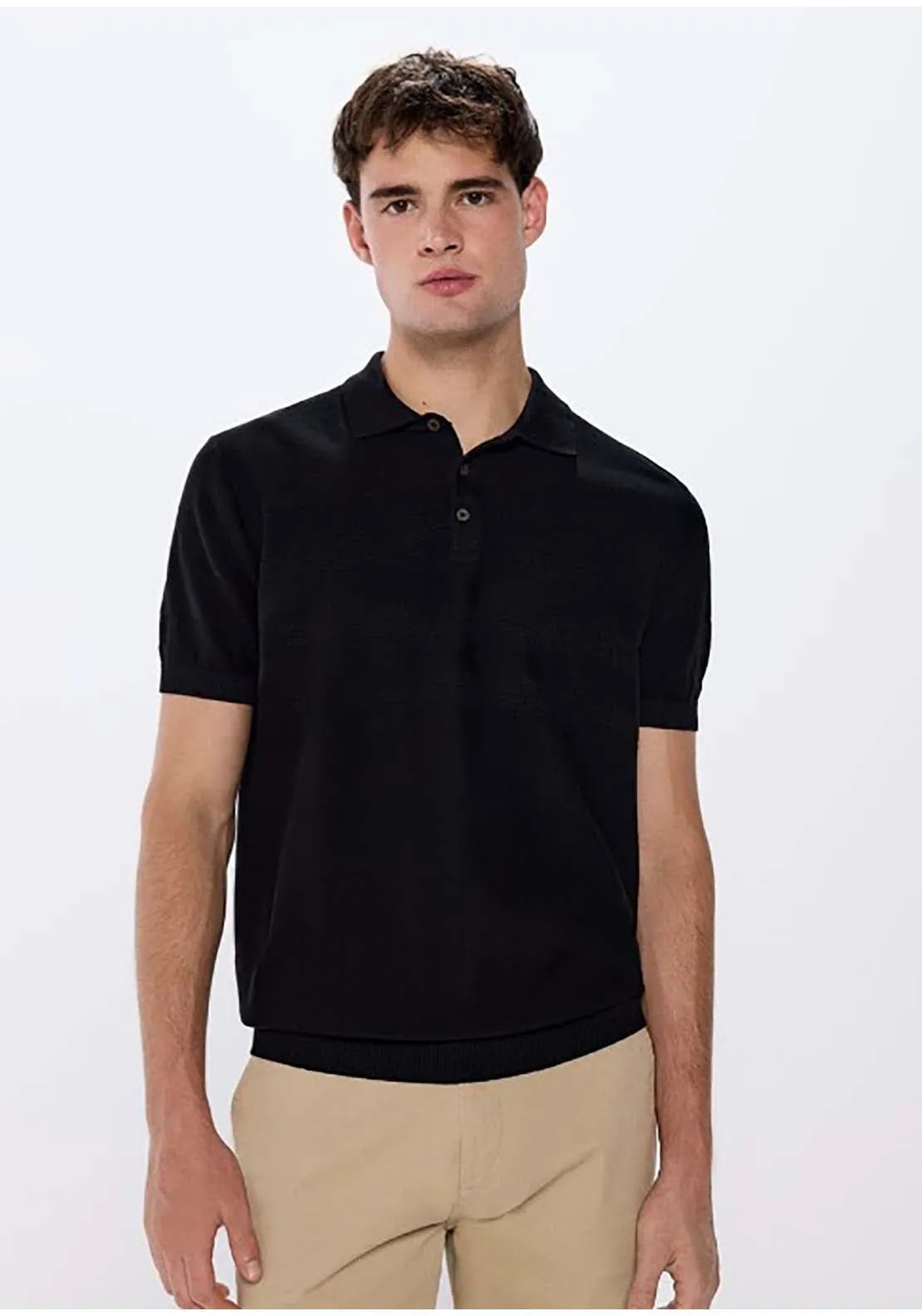 buttons polo shirt neck - Black