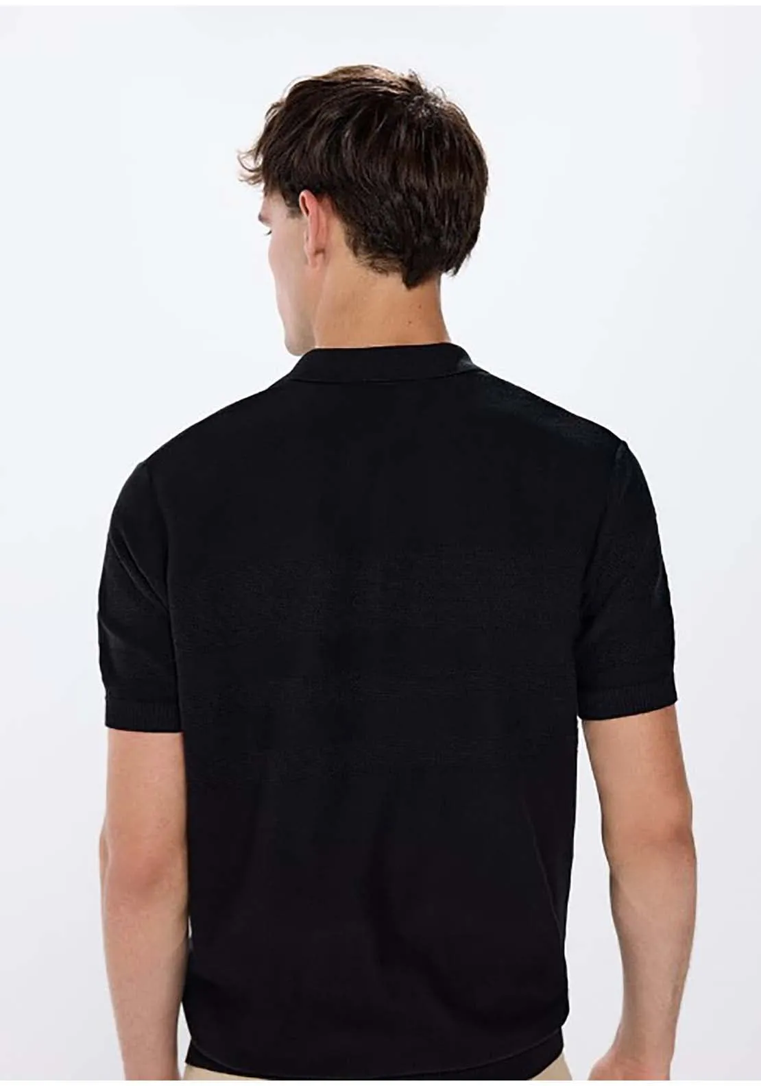 buttons polo shirt neck - Black