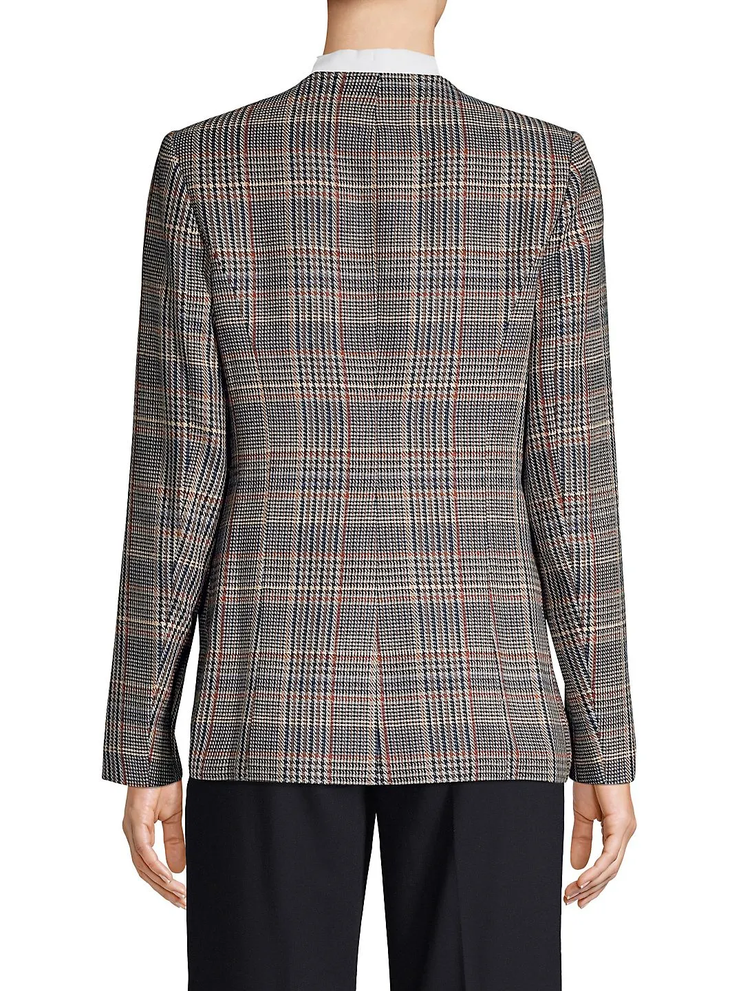 Calvin Klein Women's Plaid Tweed Blazer Brown Size 16