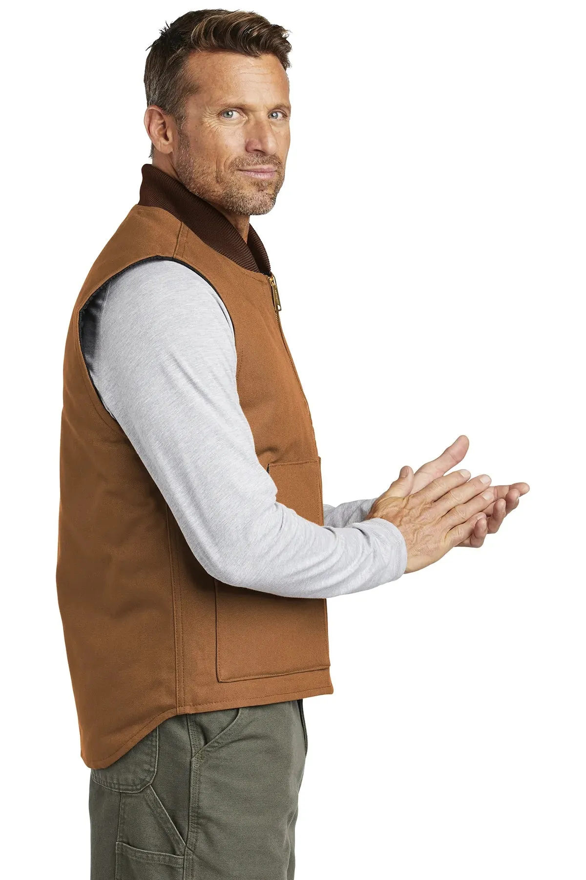 Carhartt Duck Customized Vests, Carhartt Brown