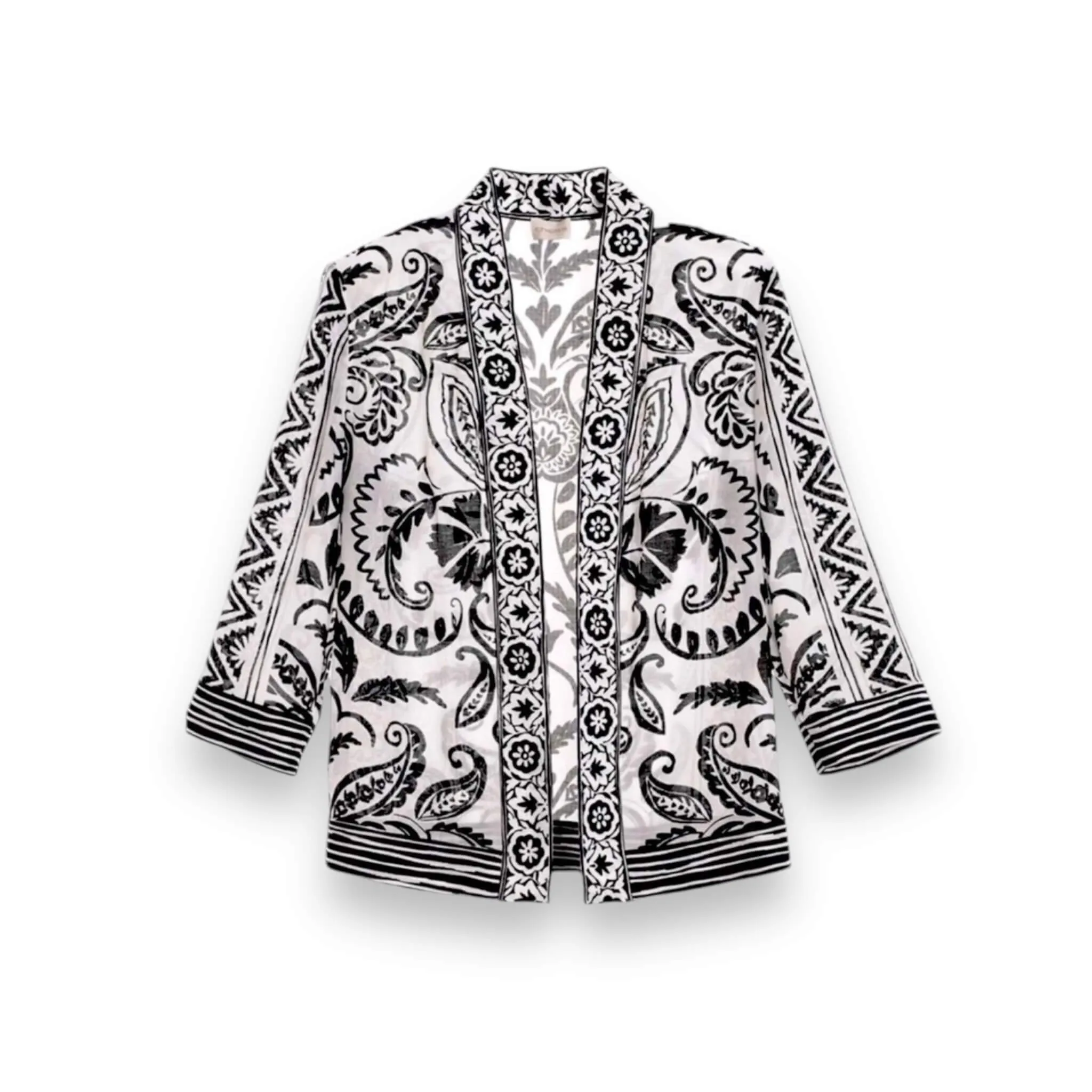 Chic Paisley Print Kimono Blazer