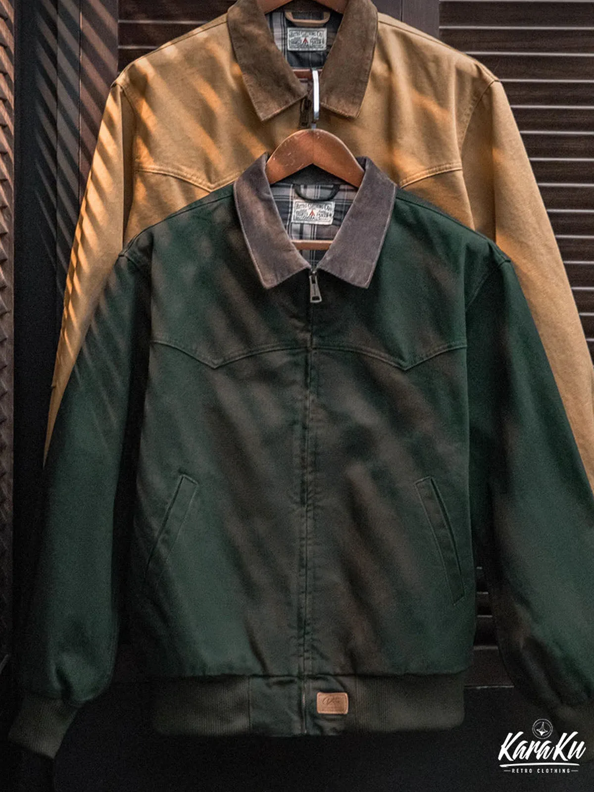 Classic Corduroy Collar Canvas Santa Fe Jacket