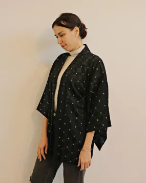 Cloisonné Dreamscape Black Haori Kimono Jacket