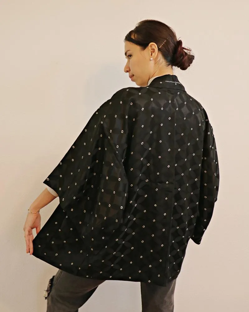 Cloisonné Dreamscape Black Haori Kimono Jacket