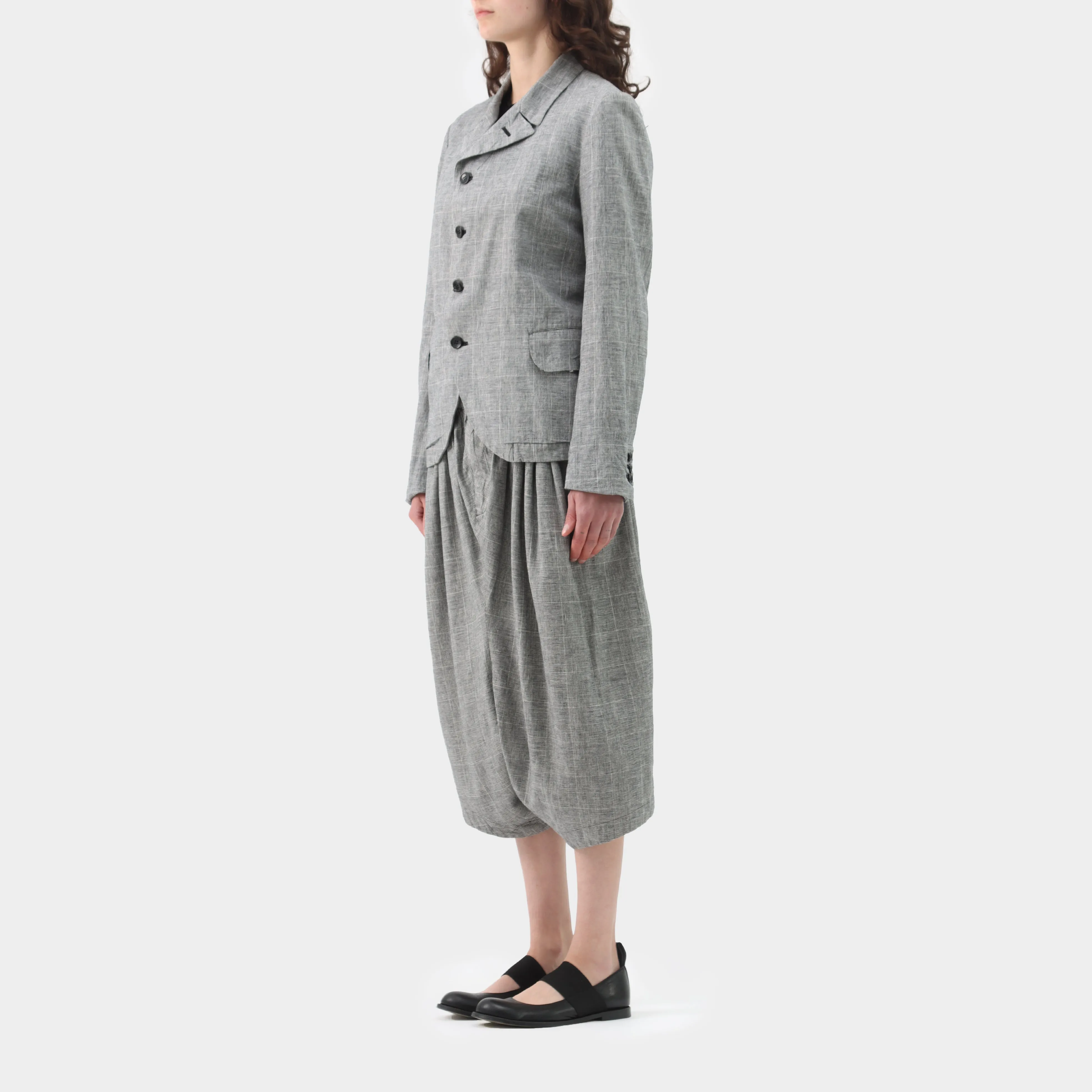 Comme des Garçons BLACK Plaid Blazer and Elastic Drop Pant Set